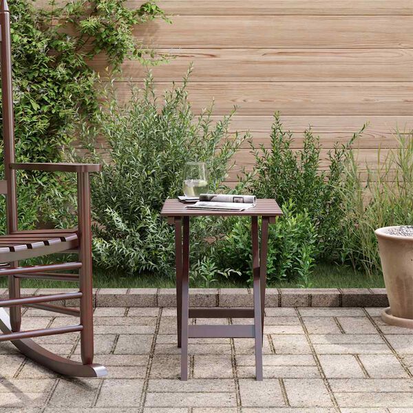 vidaXL Stranska mizica zložljiva rjava trdna topolovina