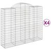 vidaXL Obokane gabion košare 4 kosi 200x50x160/180 cm pocinkano železo