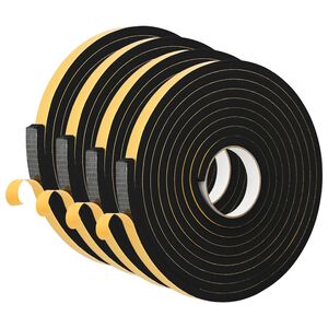 vidaXL Samolepilni pena trak 4 kos Črna 15mm x 5m CR pena