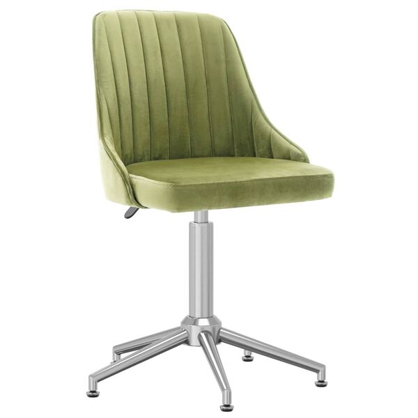 vidaXL Vrtljiv jedilni stol 2 kosa svetlo zelen žamet