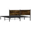 vidaXL Kovinski posteljni okvir brez vzmetnice dimljen hrast 183x213cm