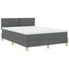 vidaXL LED Box Spring Postelja Temno siva 160 x 200 cm blago