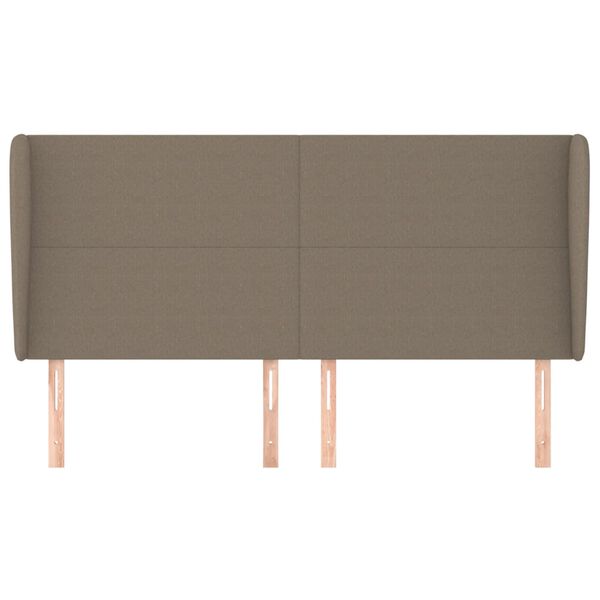 vidaXL Vzglavje z u&scaron;esi taupe 183x23x118/128 cm blago
