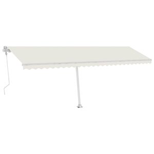 vidaXL Električna tenda z LED-lučkami in senzorjem 6 x 3 m Krem