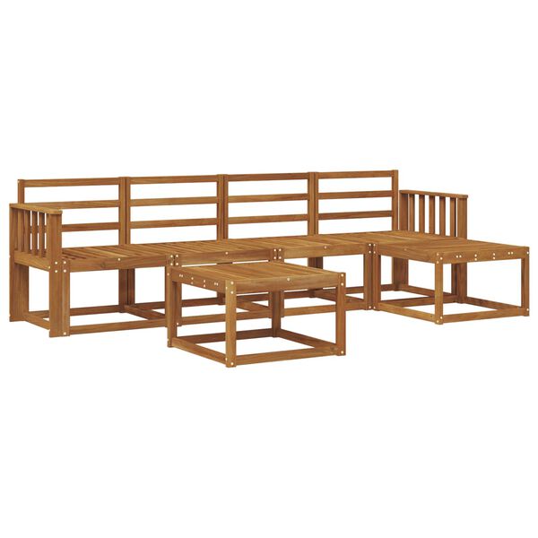 vidaXL Zunanja garnitura za sedenje 6 pcs Naravna Masiven les akacije