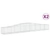 vidaXL Obokane gabion ko&scaron;are 2 kosa 400x50x40/60 cm pocinkano železo
