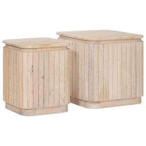 vidaXL Ročno izdelan set stranskih miz 2 kos Bela 45 x 45 x 45 cm