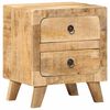 vidaXL nočna omarica 40x32x46 cm masivni les grobo mango