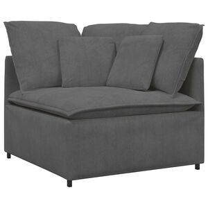 vidaXL Modularni kotni kavč z blazinami temno siv 100 cm