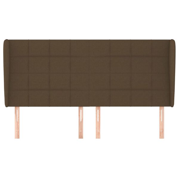 vidaXL Vzglavje z ušesi temno rjavo 203x23x118/128 cm blago
