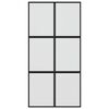 vidaXL Drsna vrata črna 102,5x205 cm kaljeno steklo in aluminij
