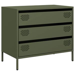 vidaXL Komoda olivno zelena 68x39x58,5 cm hladno valjano jeklo