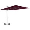 vidaXL Vrtni senčnik z jeklenim drogom bordo rdeč 250x250 cm