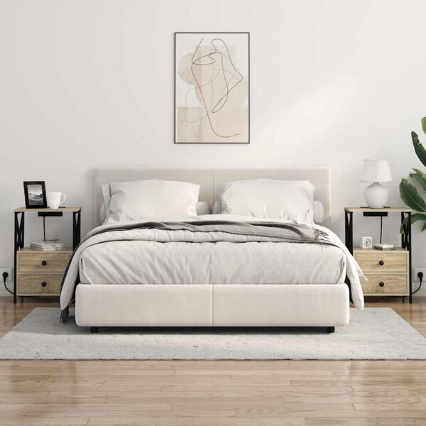 vidaXL Nočna omarica Sonoma hrast 40 x 31 x 60 cm Konstruiran les