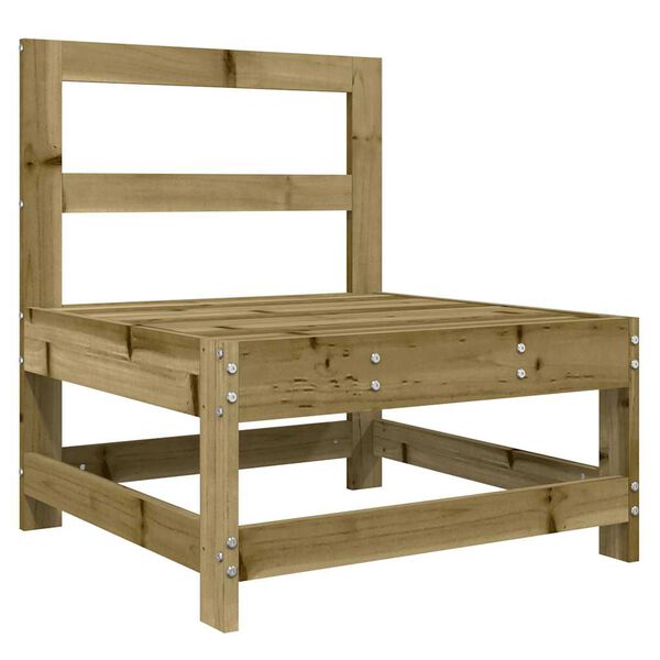 vidaXL Sredinski kavč z blazinami impregniran borov les