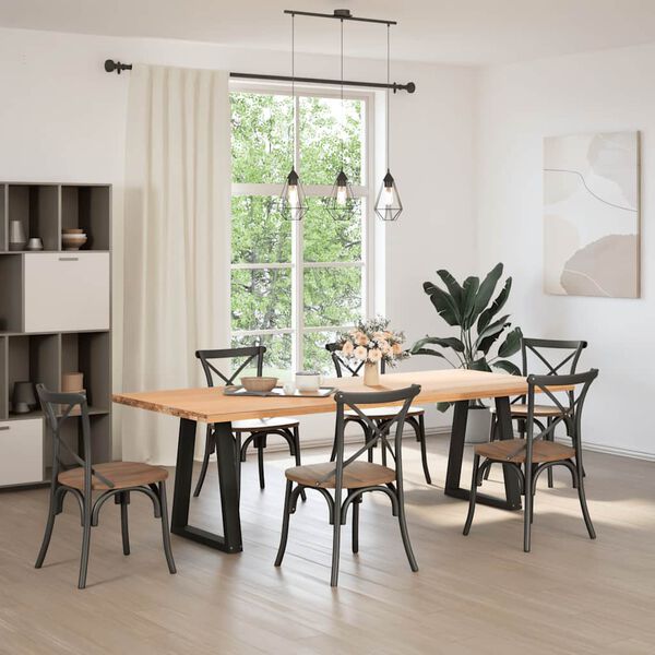 vidaXL Noge za jedilno mizo v obliki črke V, 2 kosa, črne, 50x(72-73,3) cm, jeklo