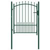 vidaXL Vrata za ograjo s konicami jeklo 100x125 cm zelena