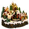 vidaXL Božična vas z vlakom SALO 25,5 x 20 x 23 cm Smola večbarvno