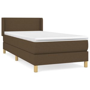 vidaXL Box spring postelja z vzmetnico temno rjava 80x200 cm blago