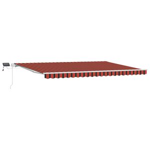 vidaXL Vlečna tenda oranžna in rjava 500 &times; 350 cm Tkanina in aluminij