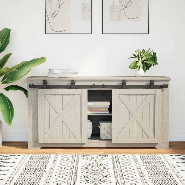 vidaXL Komplet za drsna vrata omare 122 cm ogljikovo jeklo