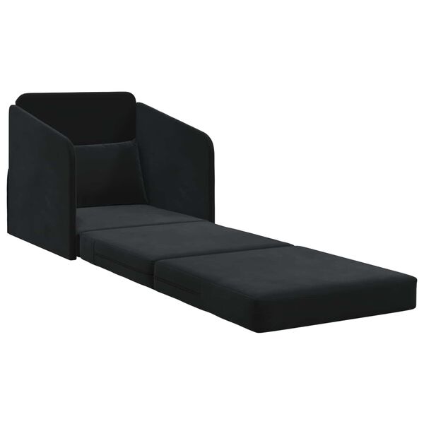 vidaXL Sofa postelja Črna 65 x 80 x 83 cm Žamet