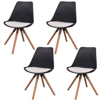 vidaXL Jedilni stoli 4 kosi črno in belo umetno usnje