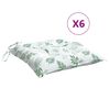 vidaXL Blazina za stol 6 kosov vzorec z listi 40x40x7 cm blago