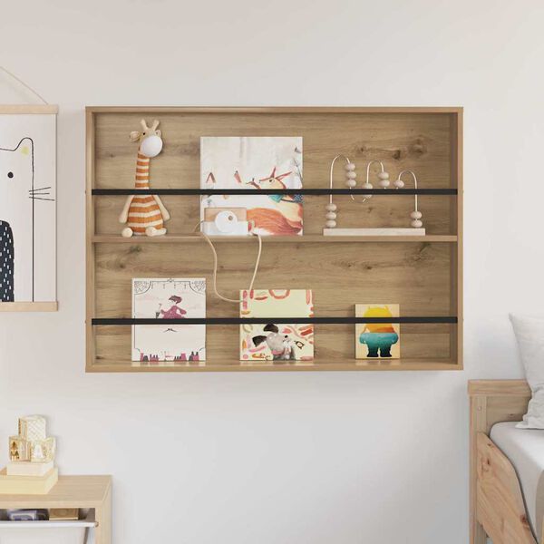 vidaXL Regal za revije Umetni hrast 100 x 12 x 70 cm Konstruiran les