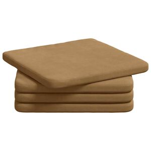 vidaXL Sedežne blazine 4 kos Žamet Rjava 40 x 40 x 3 cm
