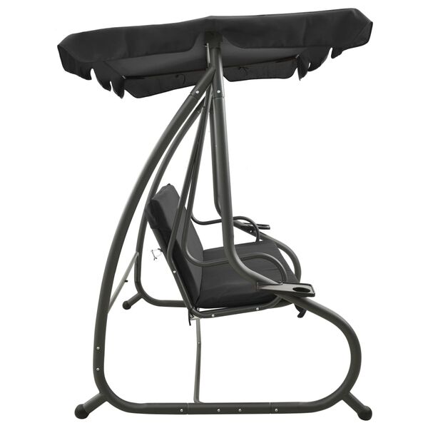 vidaXL Vrtna gugalnica s streho antracitna