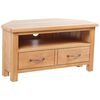 vidaXL TV omarica s predalom 88x42x46 cm trdna hrastovina