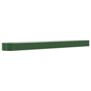 vidaXL Visoka greda iz cinkanega jekla 620x80x36 cm zelena
