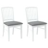 vidaXL Jedilni stoli 2 pcs Bela 50 x 52,5 x 91 cm Masivno gumovo les