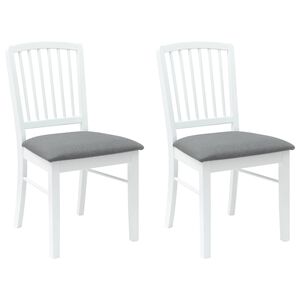 vidaXL Jedilni stoli 2 pcs Bela 50 x 52,5 x 91 cm Masivno gumovo les