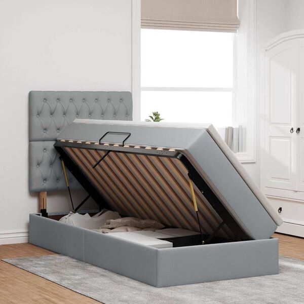 vidaXL Postelja z dodatnim prostorom za shranjevanje in LED osvetlitvijo