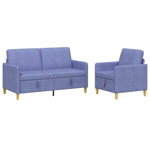 vidaXL Sofa set z shrambo 2 kos Jeans modra Poliester