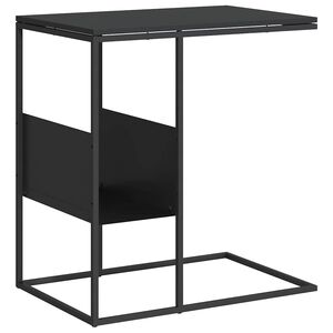 vidaXL Stranska mizica črna 55x36x59,5 cm inženirski les