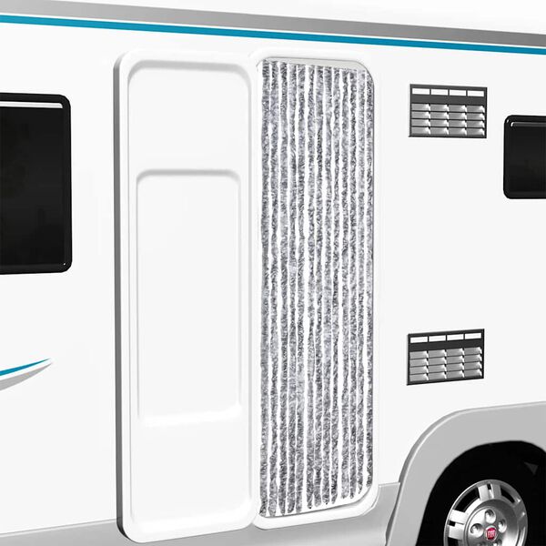 vidaXL Zavesa proti mrčesu bela in siva 56x200 cm šenilja