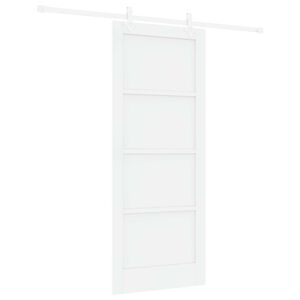 vidaXL Drsna vrata Bela 83 x 202 cm Trdna borovina