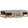 vidaXL Zunanja garnitura za sedenje 7 pcs Naravna in svetlo siva
