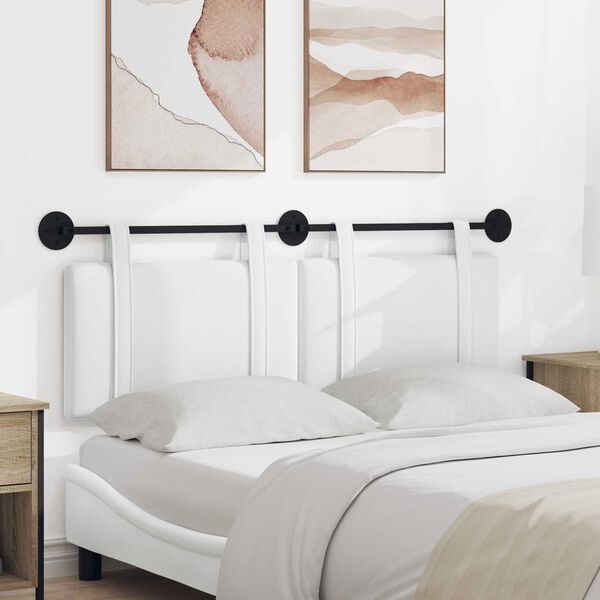 vidaXL Visoki naslon za glavo Enobarvno Bela 150 x 55 x 5 cm blago