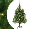 vidaXL Božično drevo med 150 LED z stojalom Zelena 120 cm PE