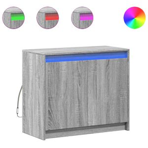 vidaXL Komoda z LED siva sonoma 72x34x61 cm inženirski les
