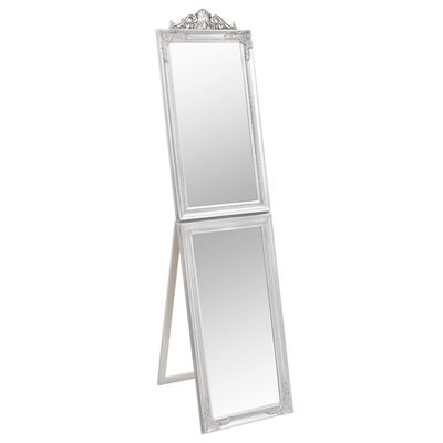 vidaXL Prostostoječe ogledalo srebrno 50x200 cm