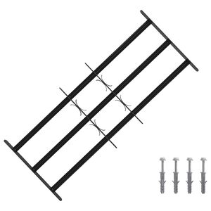 vidaXL Zavarovalna re&scaron;etka za okna z 3 prečkami 3 pcs 63-114 cm
