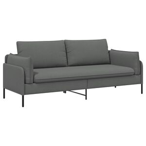 vidaXL 3-sedežna sedežna Temno siva 222 x 81 x 89 cm Blago