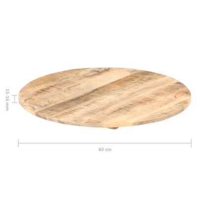 vidaXL Mizna plošča iz trdnega mangovega lesa okrogla 15-16 mm 60 cm