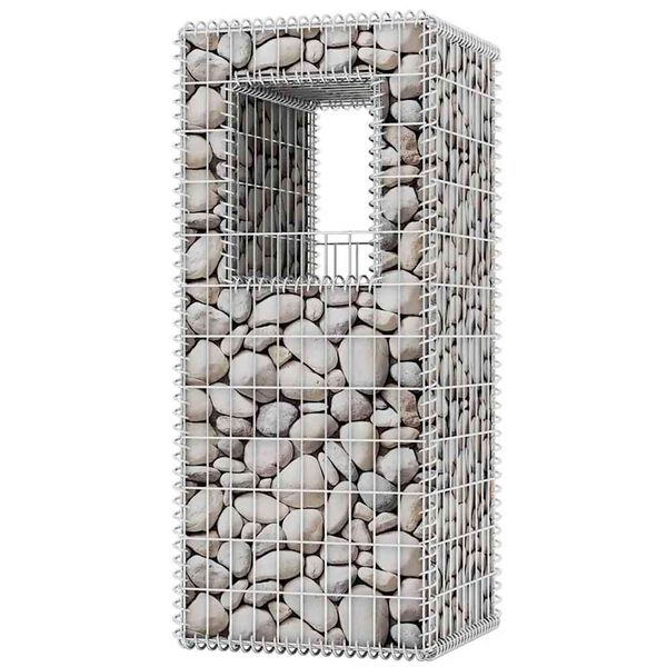vidaXL Gabion stebriček / korito za rastline 2 kosa jeklo 50x50x120 cm