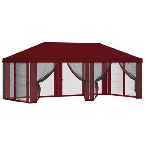 vidaXL Pokrov za gazebo s stranskimi stenami 6 x 3 m Burgundija